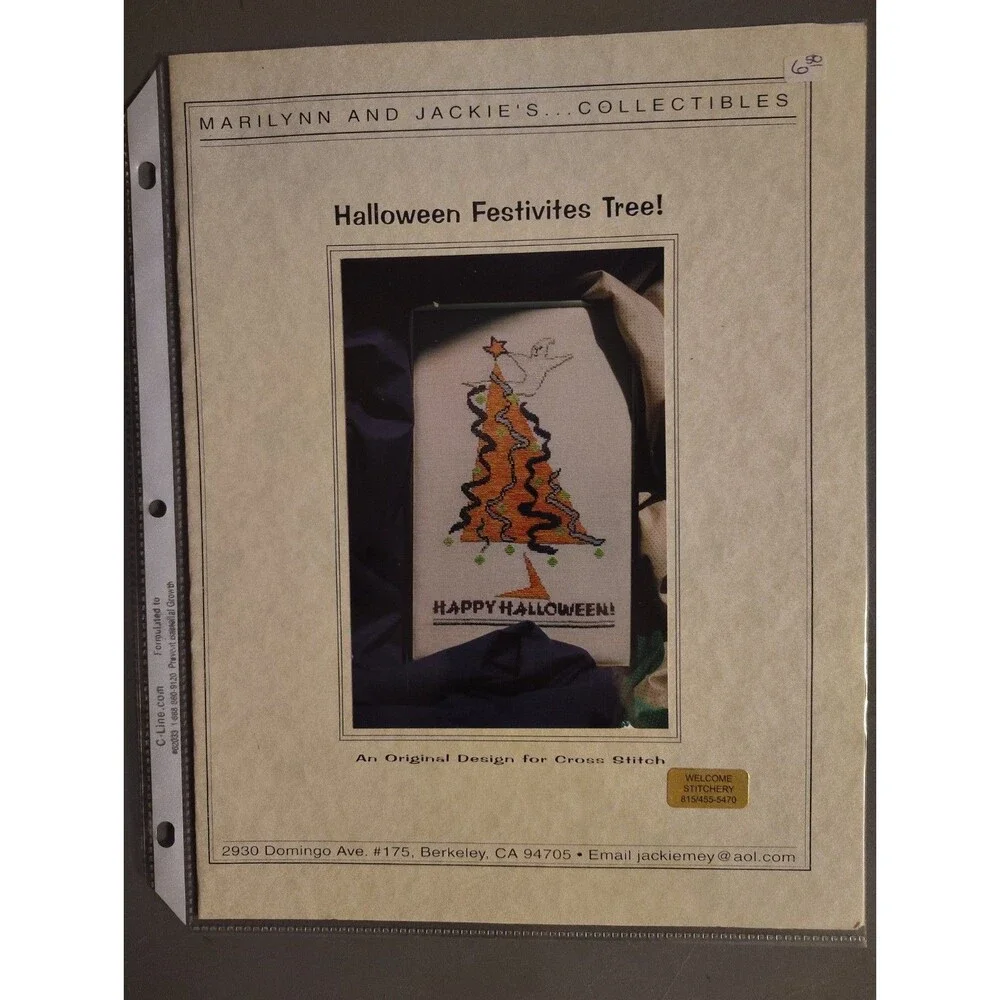 VTG Marilynn Jackies Collectibles Halloween Festivites Tree Cross Stitch Pattern